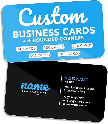 card printing image Custom Rounded Corner Business Cards – Premium 16PT Cardstock (Bundle of 10) - Image 1